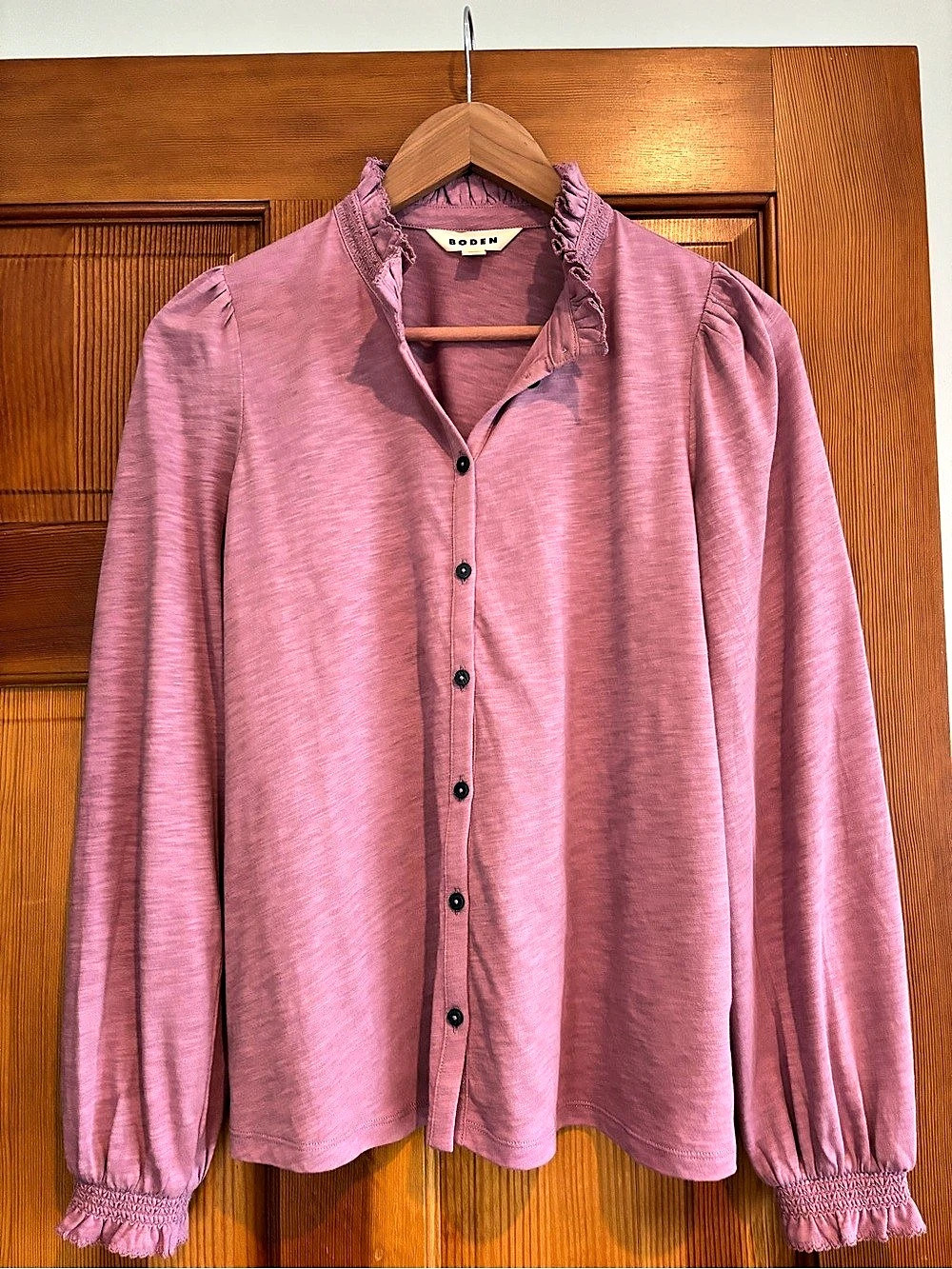 Boden Jersey Frill Blouse Pink Size 6